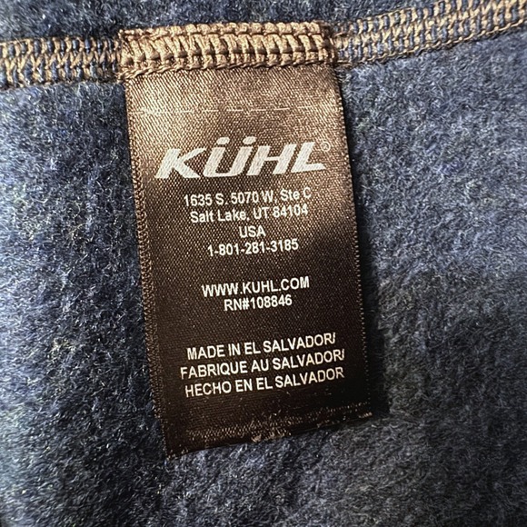 KUHL Pullover Sweater Mens XXL Blue Quarter Zip Fleece Outdoor Nature Gorpcore - Picture 4 of 5